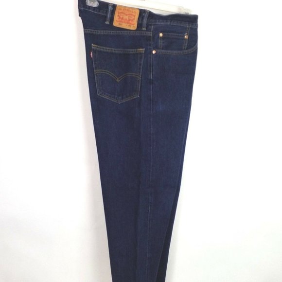 Levi 550 Dark Relaxed Fit Slightly Tapered Leg Denim Jeans Mens Size 40 x 32.5 - Picture 3 of 11